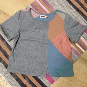 Vintage Fabindia Multicolor Patchwork cropped cotton Top XS